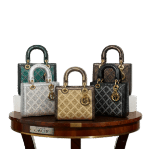 Christian Dior Black Crystal-Studded Lady Dior Bag