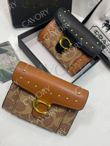 Coach Signature Studded Flap Wallet