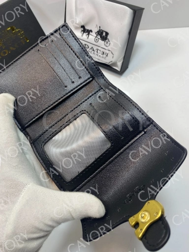 Coach Signature Studded Flap Wallet