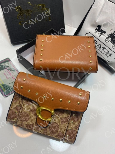 Coach Signature Studded Flap Wallet