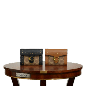 Coach Signature Studded Flap Wallet