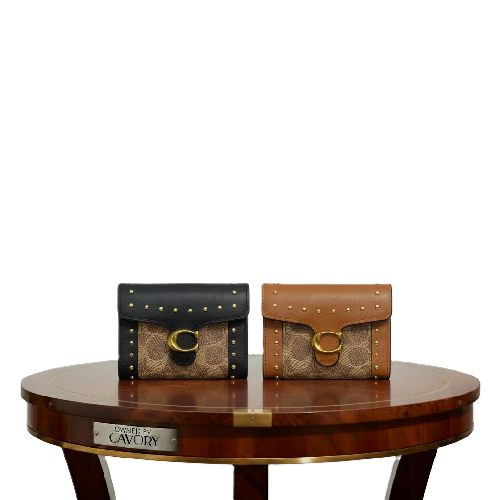 Coach Signature Studded Flap Wallet