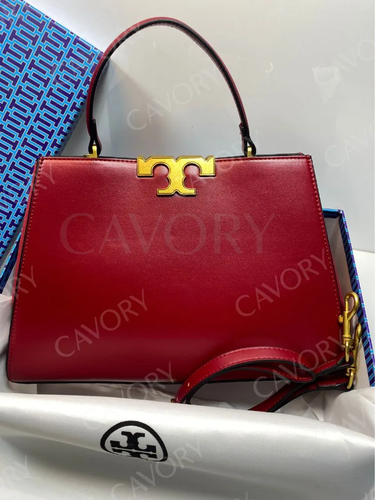 Tory Burch Lee Radziwill Leather Top Handle Bag