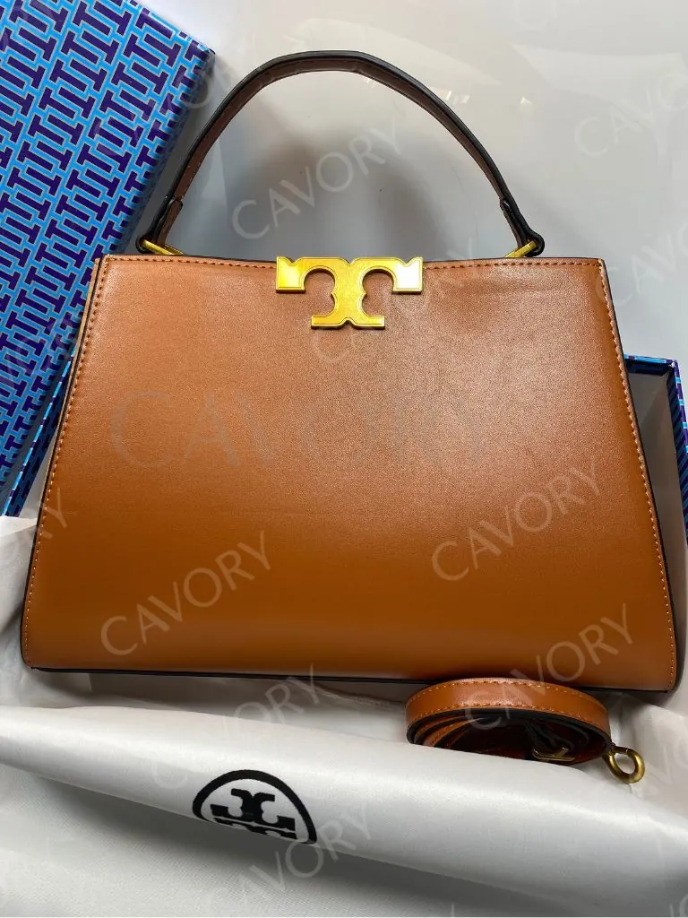 Tory Burch Lee Radziwill Leather Top Handle Bag