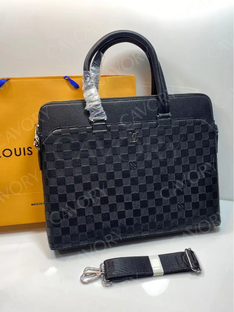 Louis Vuitton Men’s Briefcase Bag – Damier Graphite & Monogram Shadow