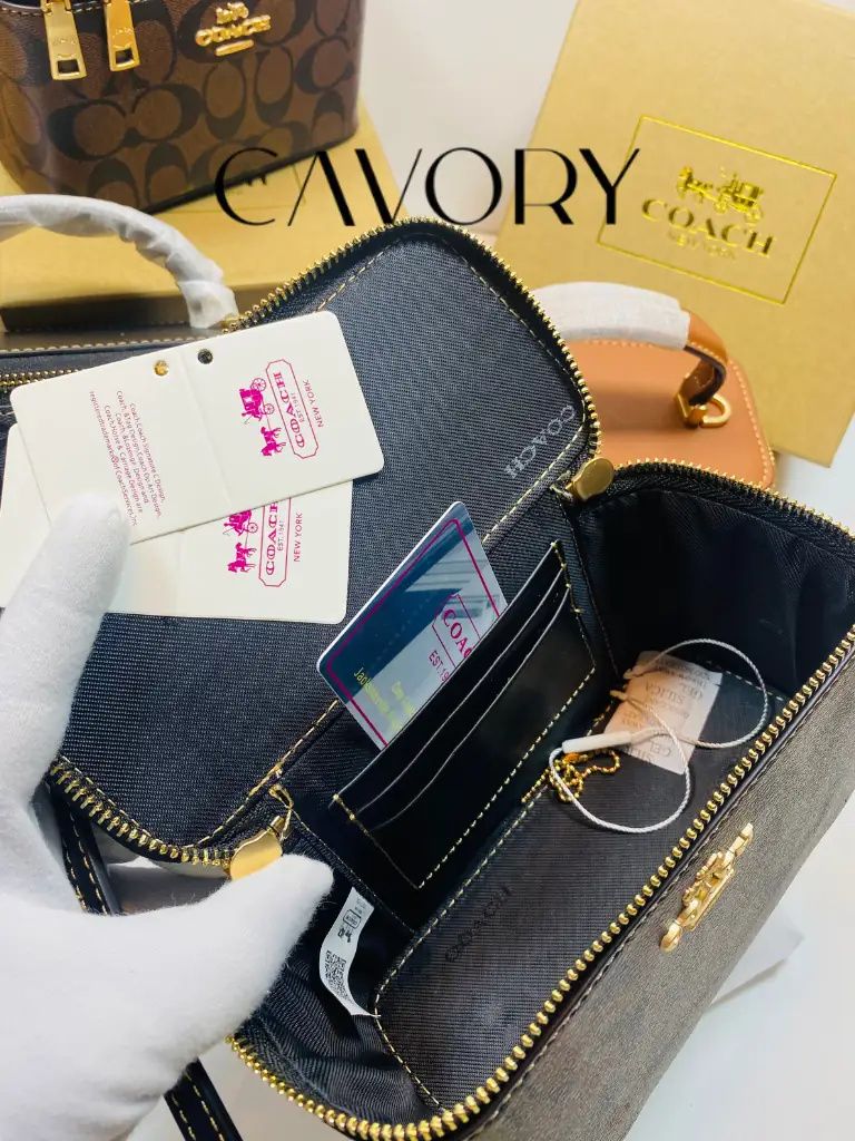 Coach Signature Canvas Mini Vanity Case Bag