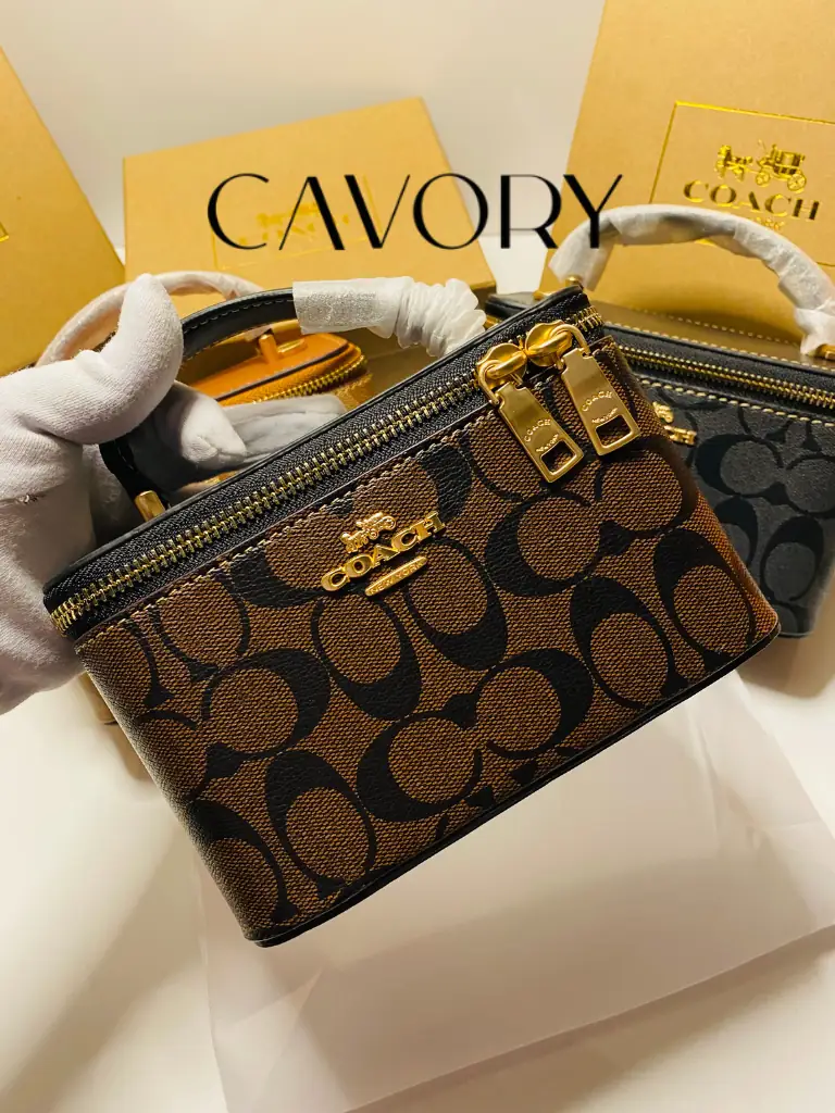 Coach Signature Canvas Mini Vanity Case Bag