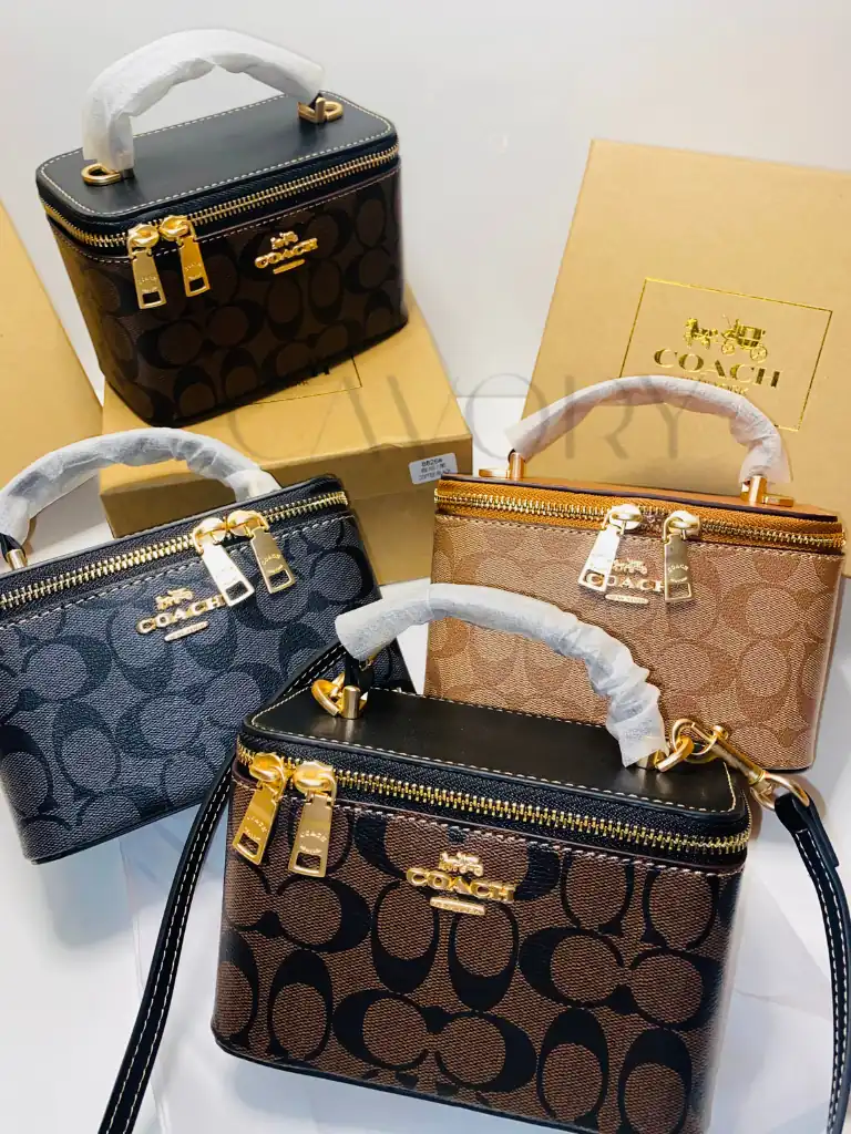 Coach Signature Canvas Mini Vanity Case Bag