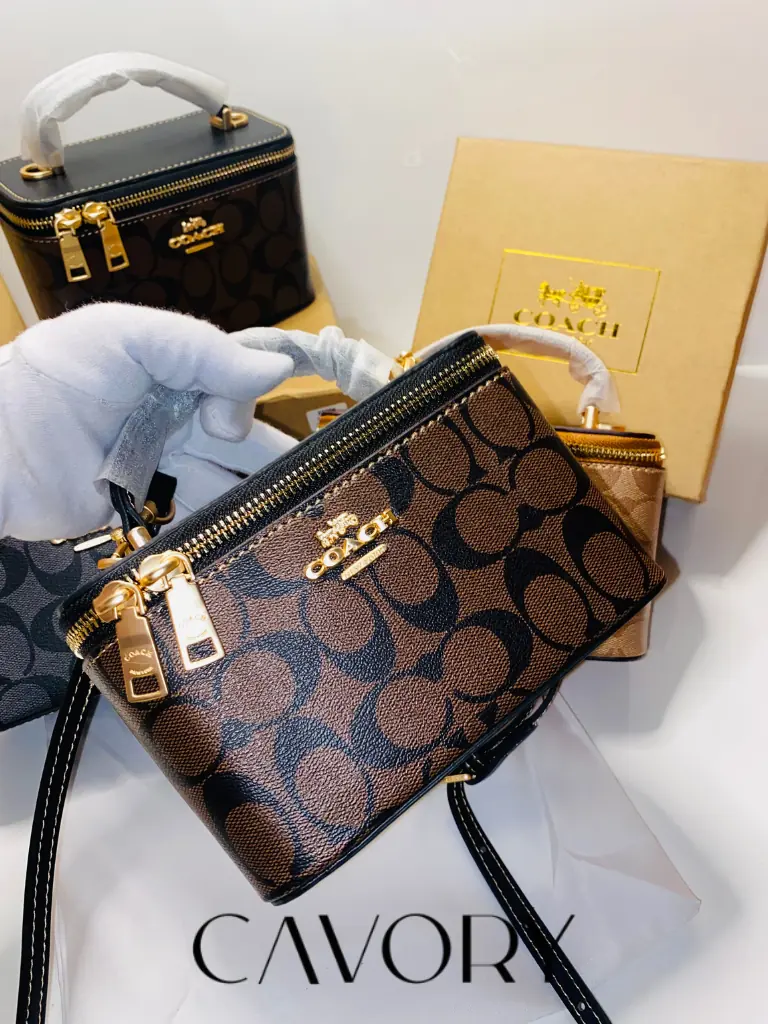 Coach Signature Canvas Mini Vanity Case Bag