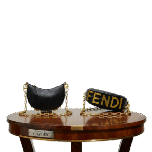 Fendi Crescent Mini Bag with Gold Chain Strap