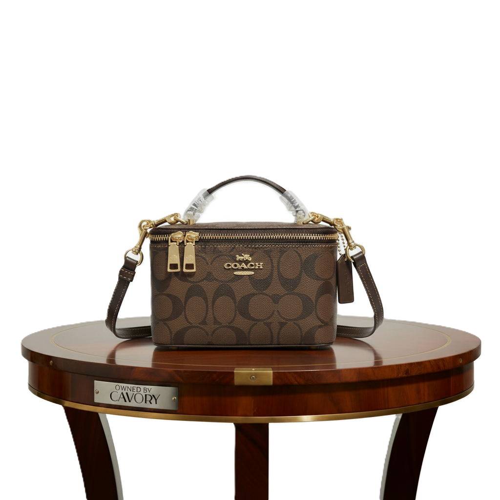 Coach Signature Canvas Mini Vanity Case Bag