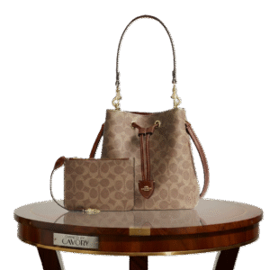 Coach Signature Canvas Bucket Bag with Pouch