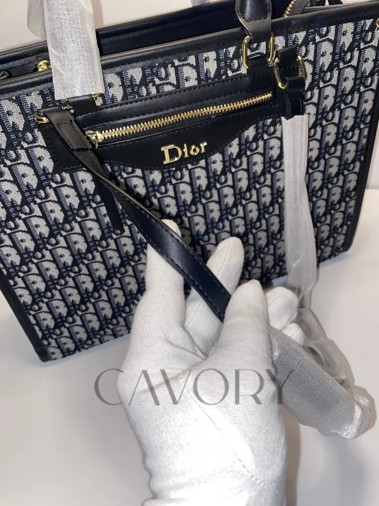 Dior Oblique Pattern Canvas Tote Bag