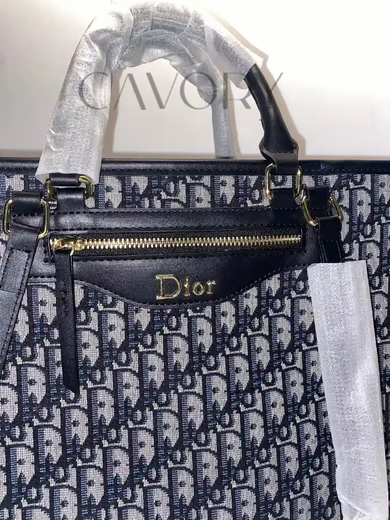 Dior Oblique Pattern Canvas Tote Bag