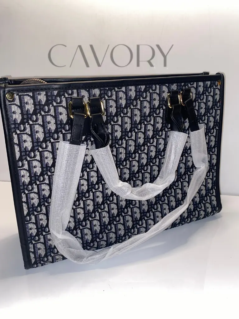 Dior Oblique Pattern Canvas Tote Bag