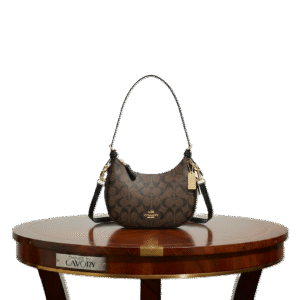 Coach Signature Canvas Mini Crescent Shoulder Bag