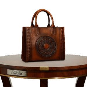 Artisan Hand-Tooled Leather Tote Vintage Bag