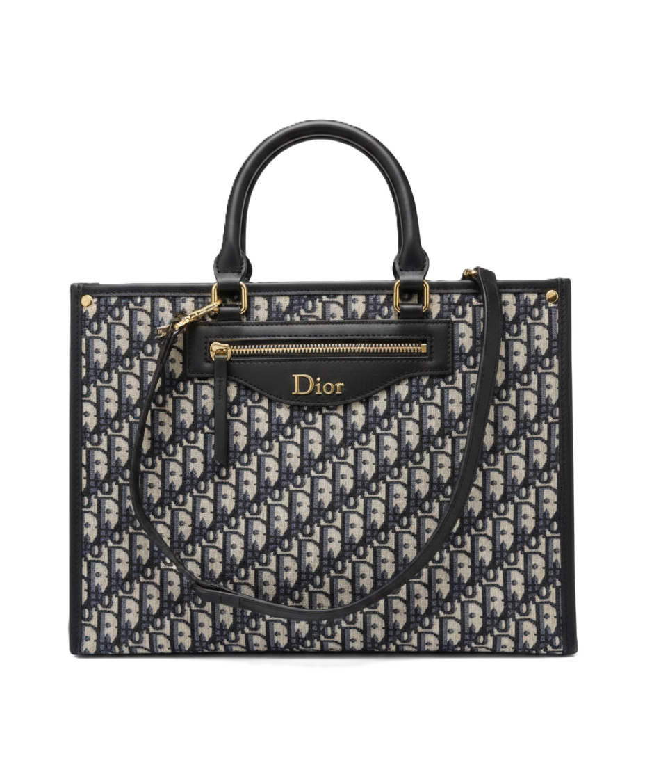 Dior Oblique Pattern Canvas Tote Bag