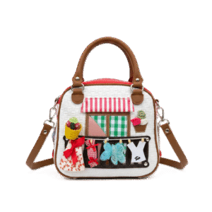 Whimsical 3D Appliqué "Home Sweet Home" Crossbody Bag