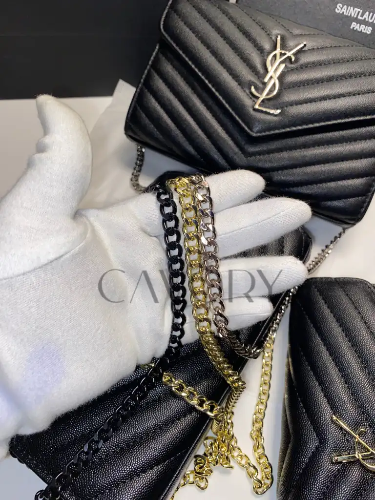 Saint Laurent (YSL) Matelassé Leather Chain Wallet Bag