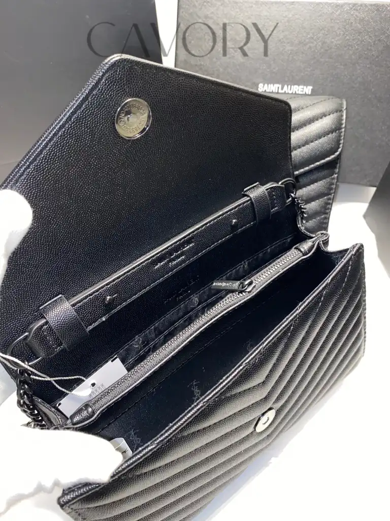 Saint Laurent (YSL) Matelassé Leather Chain Wallet Bag