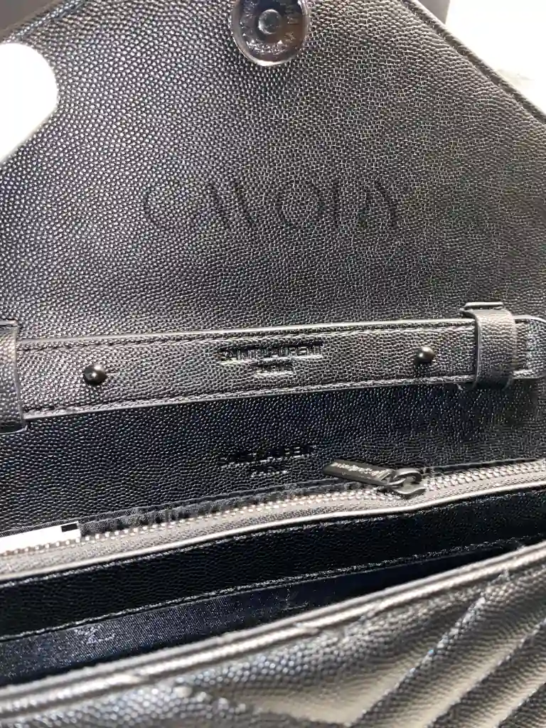 Saint Laurent (YSL) Matelassé Leather Chain Wallet Bag