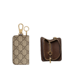 Gucci GG Supreme Key Pouch – Beige/Ebony Canvas