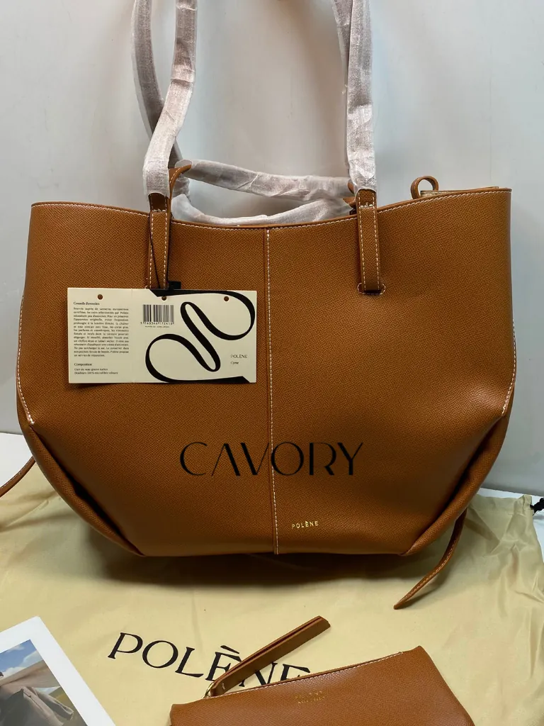 Polène Cyme Textured Leather Tote