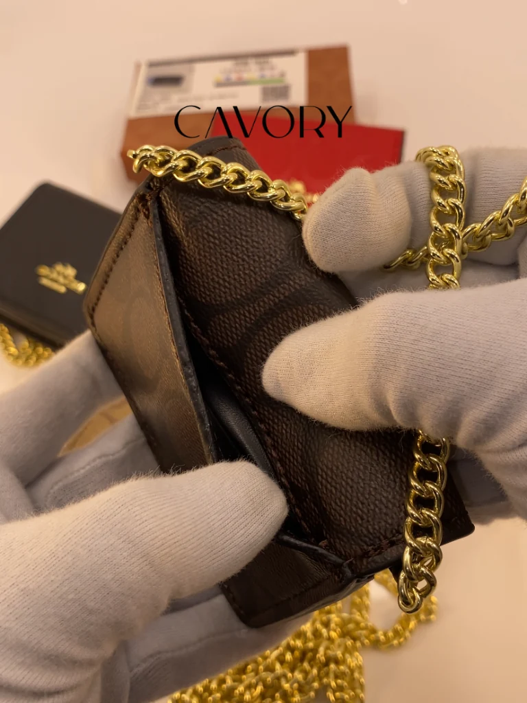 Coach Mini Wallet On A Chain In Signature Leather