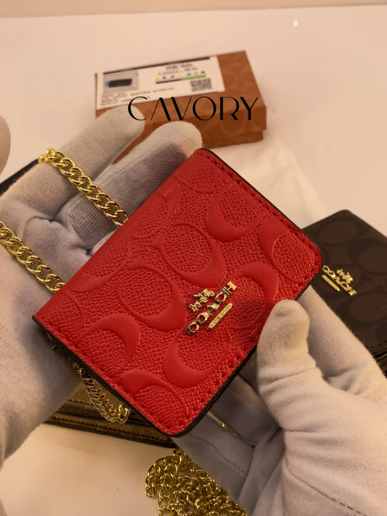 Coach Mini Wallet On A Chain In Signature Leather