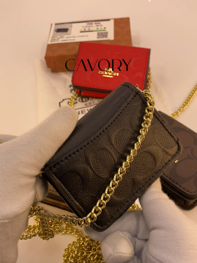 Coach Mini Wallet On A Chain In Signature Leather
