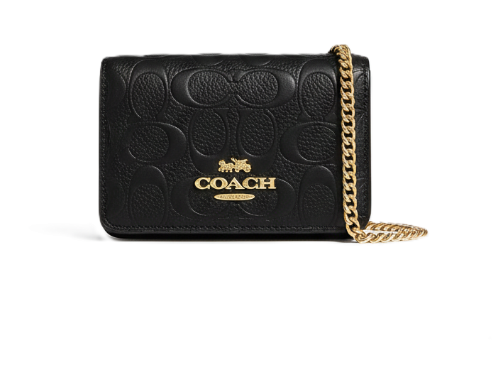 Coach Mini Wallet On A Chain In Signature Leather