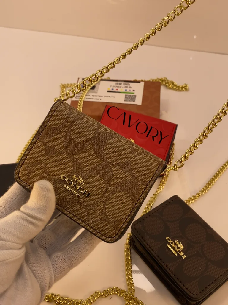 Coach Mini Wallet On A Chain In Signature Leather
