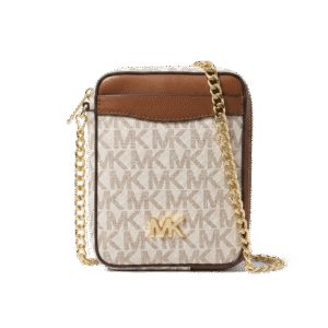 Michael Kors Jet Set Signature Zip Card Case Wallet On A Chain