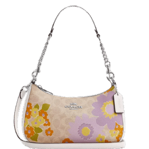 Coach Teri Shoulder Bag in Signature Canvas with Floral Print - Sand Multi